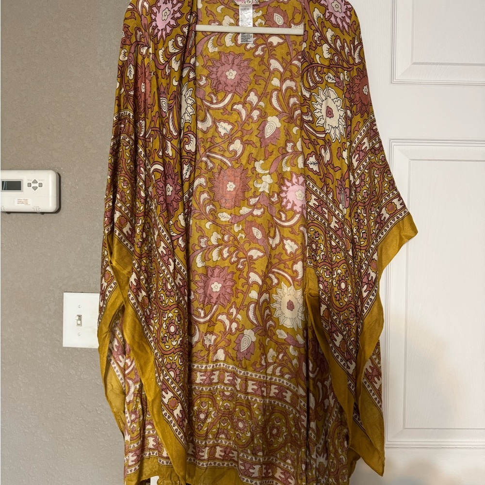 Free People Yellow and Pink Kimono
